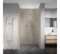 Splashwall Elite Composite Tongue & Groove Bathroom & Wet Room Decorative Panel (H)2420mm (W)600mm - Matt Alpenina Turin Marble Effect