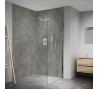 Splashwall Elite Mpc Postformed Bathroom & Wet Room Panel (H)2420mm (W)1200mm - Matt Grey Slate