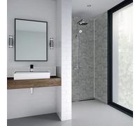 Splashwall Laminate Mdf Tongue & Groove Bathroom & Wet Room Panel (H)2420mm (W)585mm - Matt Grey Stone