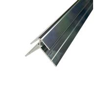 Splashwall Panel External Corner Joint (L)800mm (W)31mm (T)4mm - Gloss Silver Effect