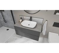 Splashwall Pewter Terrazzo Square Edged Solid Core Worktop (L)1500 X (W)425 X (T)12mm