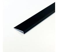 Splashwall Straight Polished Panel End Cap (L)800mm (W)27mm (T)6mm - Matt Black