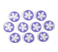Splat Daisy Flower Round 2 Hole Buttons 12mm Wide Pack of 10 (Lilac)