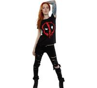 Splat Face Cotton T-Shirt Deadpool Black XL