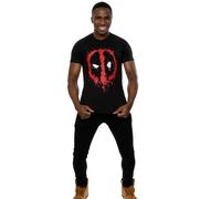 Splat Face Cotton T-Shirt Deadpool Black XXXL