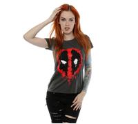 Splat Face Cotton T-Shirt Deadpool Mid Grey XXL