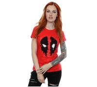 Splat Face Cotton T-Shirt Deadpool Red M