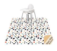 Splat Mat for Under High Chair/Arts/Crafts, WOMUMON Washable Splash Mat Waterproof Anti-slip Messy Floor Protector, Wipeable Table Cloth