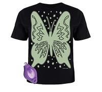 Splat Planet - Butterfly Magic Creative Glow in The Dark T-Shirt with UV Glow Pen Torch for Kids (7-8 Years) Black
