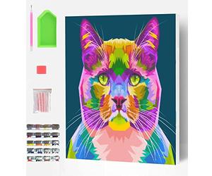 Splat Planet Cat Framed Diamond Painting Kit, Rhinestone, Framed Diamond Art, 5D Diamond Painting Kit, Home Wall Decoration,Arts and Crafts for Adults,Kids,30x40cms