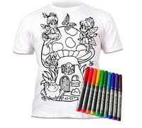 Splat Planet Colour-in Fairies Tinkerbell T-Shirt with 10 Non-Toxic Washable Magic Pens - Colour Your Own, Colour-in and Wash Out T-Shirt (12-13 Years)