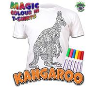Splat Planet Colour-in Kangaroo T-Shirt with 6 Non-Toxic Washable Magic Pens - Colour-in and Wash Out T-Shirt (9-11 Years)