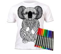 Splat Planet Colour-in Koala T-Shirt with 6 Non-Toxic Washable Magic Pens - Colour-in and Wash Out T-Shirt (7-8 Years)