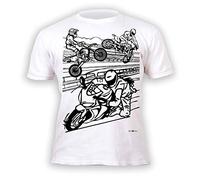 Splat Planet Colour-in Motorbikes T-Shirt with 10 Non-Toxic Washable Magic Pens - Colour Your Own, Colour-in and Wash Out T-Shirt (5-6 Years)