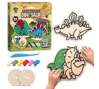 Splat Planet Dinosaur Clay Colouring Kit for Kids - 2 PK DIY 3D Art Craft Kit with Air-Dry Clay, Mess Free Clay Colouring, Creative Kids Arts and Crafts Activity Set, Dinosaur Craft Gift.