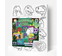 Splat Planet Dinosaur T-Rex Painting by Numbers Framed, Fluorescent Neon Paint,Colouring by Numbers,Painting for Wall Art,Paint by Number Kits On Canvas for Adults, Kids. 30x40cms