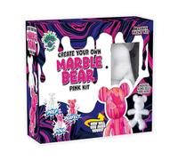 Splat Planet DIY Fluid Marble Bear Kit - Acrylic Paint Pouring Set for Kids & Adults | Drip Art Craft Kit & Creative Gift | Paint Your Own Marble Effect Bear (Pink Kit)