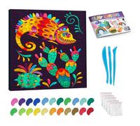 Splat Planet - Mess-Free Clay Painting Kit, Air Dry Clay Modelling Kit, Sensory 3D Canvas Fun Arts and Crafts for Kids, Pre-Framed 30x30cm (12x12 inches) (Fiesta)