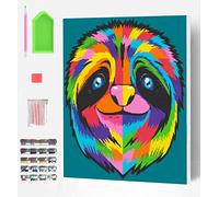 Splat Planet Sloth Framed Diamond Painting Kit, Framed, Rhinestone, Framed Diamond Art, 5D Diamond Painting Kit, Home Wall Decoration,Arts and Crafts for Adults,Kids,30x40cms
