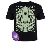 Splat Planet - Space Magic Creative Glow in The Dark T-Shirt with UV Glow Pen Torch for Kids (12-13 Years) Black
