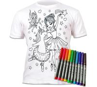Splat Planet T-Shirt Ballerine à colorier avec 10 feutres lavables - T-Shirt de coloriage réutilisable Pour Enfants, Cadeau d'anniversaire (12-13 ans)