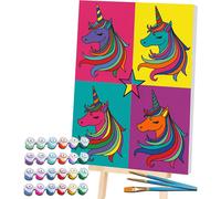 Splat Planet Unicorn Pop Art Paint By Numbers Art Kit Splat Planet Multicolor