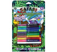 Splat Planet Magic Zoo Safari Animals colouring book with magic colour changing pens set - Magical art A4 size colouring book - Colour Changing Magic Colouring Pens Set (Safari Animals)