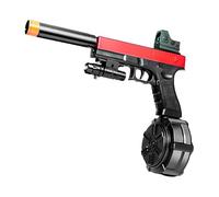 Splatter Ball Gun Automatic, Gel Ball Blaster Gun Full-auto and semi-auto with Goggles, Long Range Blowback Pistol for Shooting Team Games Outdoor Activities Ages 6+ (Black-Red)
