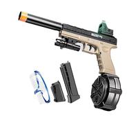 Splatter Ball Gun Automatic, Gel Ball Blaster Gun Full-auto and semi-auto with Goggles, Long Range Blowback Pistol for Shooting Team Games Outdoor Activities Ages 8+