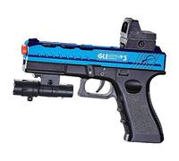 Splatter Ball Gun Automatic, Gel Ball Blaster Gun Full-auto and semi-auto with Goggles, Long Range Blowback Pistol for Shooting Team Games Outdoor Activities Ages 8+-Aqua Blue