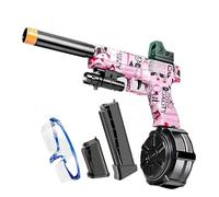 Splatter Ball Gun Automatic, Gel Ball Blaster Gun Full-auto and semi-auto with Goggles, Long Range Blowback Pistol for Shooting Team Games Outdoor Activities Ages 8+