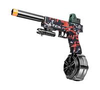 Splatter Ball Gun Automatic, Gel Ball Blaster Gun Full-auto and semi-auto with Goggles, Long Range Blowback Pistol for Shooting Team Games Outdoor Activities Ages 6+ (Dark red)