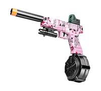 Splatter Ball Gun Automatic, Gel Ball Blaster Gun Full-auto and semi-auto with Goggles, Long Range Blowback Pistol for Shooting Team Games Outdoor Activities Ages 6+ (Pink)