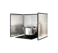 Splatter Guard Splash Back, Foldable Stainless Steel Kitchen Anti Splatter Shield Splatter Screen for Frying Pan Wall Hob Grease(30 * 40 * 40cm)