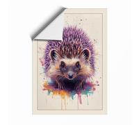 Splatter Hedgehog Eclectic Unframed Wall Art Print A1 (84.1×59.4cm), Wall Decor for Living Room, Bedroom, Office & Home, Art Gift