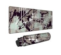 Splatter Large Mouse Pad, Modern Contemporary Geometric Abstract N/a Black Rubber Washable Extended Table Mousepad Idea for Home Office Desk Laptop Gamers Gift 12x32 Inch