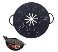 Splatter Screen for Frying Pan - 13.4" x 11" Silicone Grease Splatter Guard, Fine Mesh for Crispy Frying,Universal Fit for Skillet and Saucepan(1 Pack,Black)