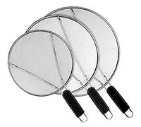 Splatter Screen for Frying Pan 9.8" 11.4" 13", Grease Splatter Guard Hot Oil Splatter Guard, Stainless Steel Fine Mesh Splash Guard with Resting Feet, Shield Grease for Cooking to Prevent Oil Splatter