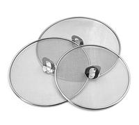Splatter Screen for Frying Pan - Stainless Steel Grease Splatter Guard for Frying Pan, No Cooking Oil Mess No Burns, Ultra Fine Mesh Lids Set of 3(10", 11.5", 13")