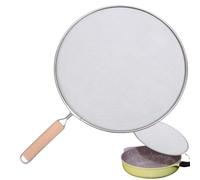 Splatter Screen - Grease Splatter Guard | Metal Grease Splash Guard | Non-Stick Extra Fine Mesh Weave | Stainless Steel Splash Protector | Scald Oil Proof Strainer | Frying Pan Spray Protector