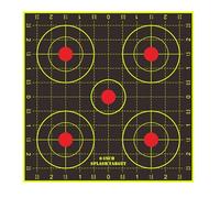 Splatter Shooting Targets, Size 6 inch x 6 inch, Self Adhesive Reactive Splash Target, Entry Hole Turns Yellow When Hit (25)