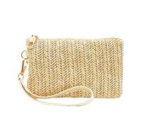 Spldsun Straw Clutch Bag, Hand Woven Bag Beach Bag, Women's Straw Evening Bag, for Mobile Phones, Lipsticks and Other Items, Light yellow, 18*11,5*3 cm/7,09*4,53*1,18 Pollici