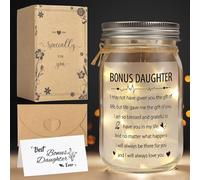 Splendest Bonus Daughter Mason Jar Night Light, Bonus Daughter Birthday Gifts from Stepmom, Step Daughter Gifts, Gifts for Daughter in Law