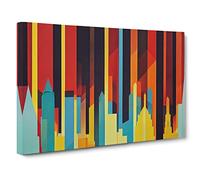 Splendid Abstract City Skyline Canvas Print | Gallery Wrapped 30mm Frame Wall Art | 30x20 inches | Ready to Hang | Abstract Cityscape Picture | Living Room Bedroom Lounge Office