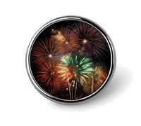Splendid Fireworks Badge Holder Exquisite Round Badge with Picture Pin DIY Button Badges Personalized Metal Button Pin Fashion Brooch Crafts Gifts Clothes Decorative Pins