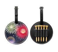 Splendid Fireworks Black Golf tee Storage Bag, Multifunctional Golf tee Storage Bag for Men, Durable PU Material