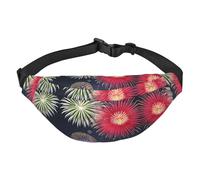 Splendid fireworks Boys large waist bag, travel crossbody waist bag, suitable for enjoying sports, running, cycling, travel, fishing