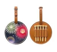 Splendid Fireworks Brown Printed Golf tee Storage Bag - Portable Design, Easy to Organize tee
