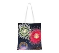 Splendid Fireworks Canvas Tote Bags Are Reusable And Suitable For Shopping, Going To School, Going To Work, Etc.