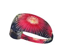 Splendid fireworks Elastic Exercise Headband Light Comfort Absorb Sweat Breathable for Outdoor Sports Wearing